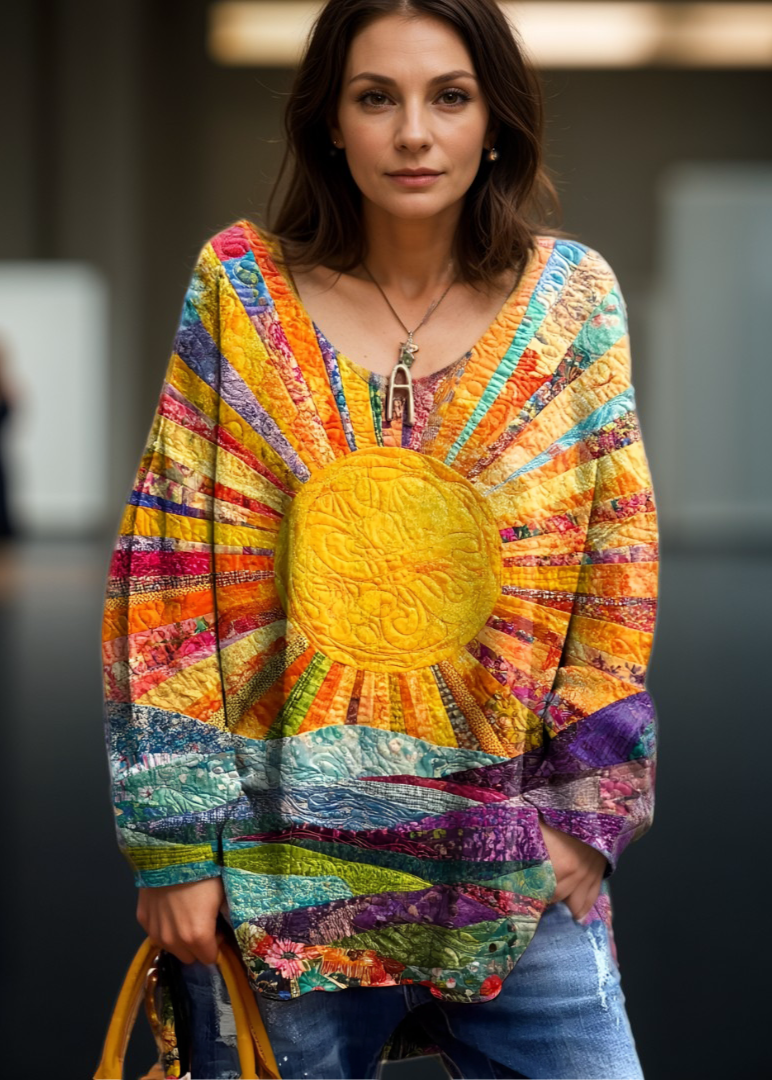 Avora Lyon | Haut artistique à col en V pour femme