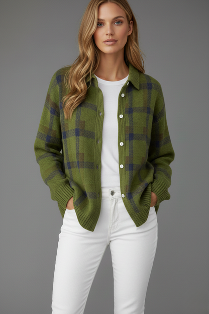 Avora Lyon | Cardigan Doux à Carreaux