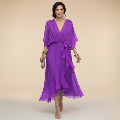 Avora Lyon | Robe en chiffon à décolleté V