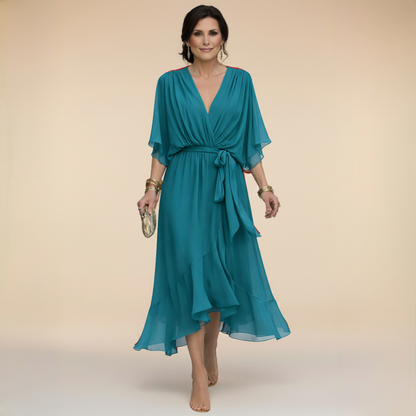 Avora Lyon | Robe en chiffon à décolleté V