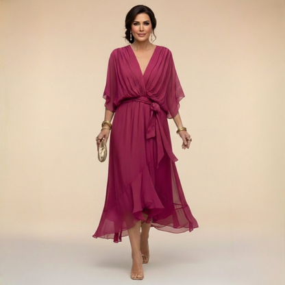 Avora Lyon | Robe en chiffon à décolleté V