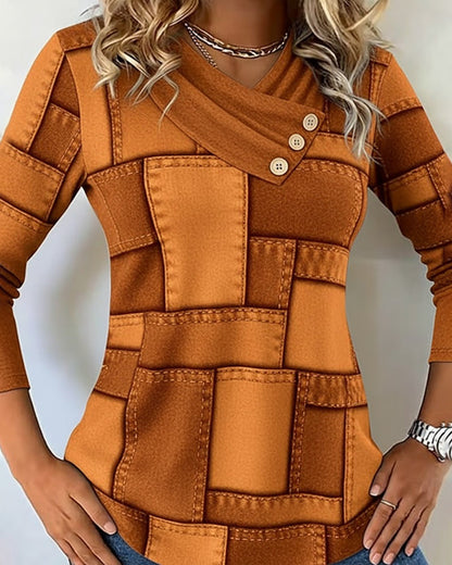 Avora Lyon | Haut À Manches Longues À Col V Avec Contraste Uni