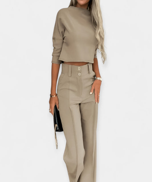 Avora Lyon | Coordinated Crop Top and Pants Set