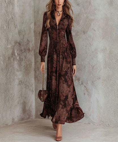 Avora Lyon | Robe midi à imprimé paisley