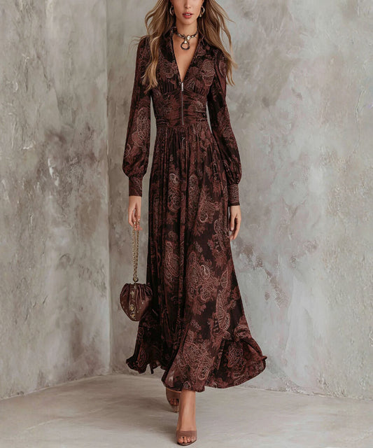 Avora Lyon | Robe midi à imprimé paisley