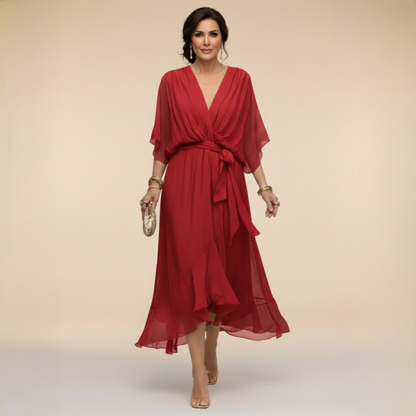 Avora Lyon | Robe en chiffon à décolleté V