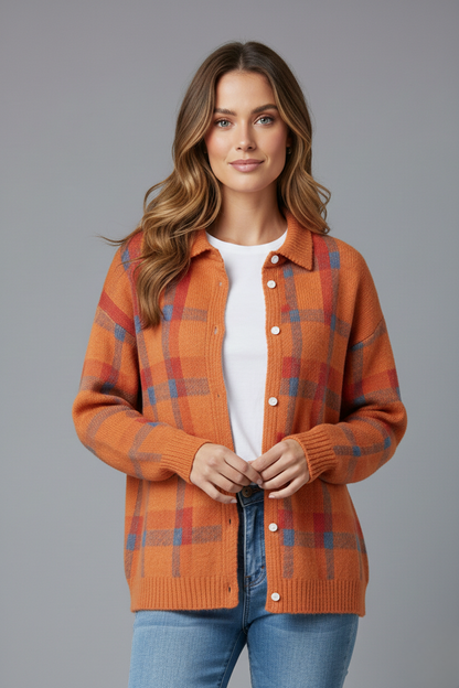 Avora Lyon | Cardigan Doux à Carreaux