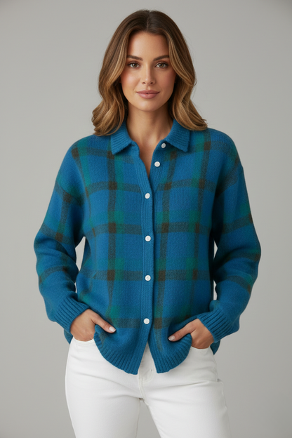 Avora Lyon | Cardigan Doux à Carreaux