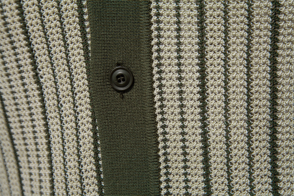 Avora Lyon | Polo rayé à fermeture boutonnée