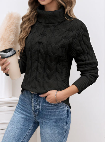 Avora Lyon | Pull à col roulé pour femme avec motif torsadé