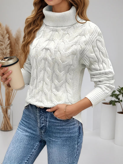 Avora Lyon | Pull à col roulé pour femme avec motif torsadé