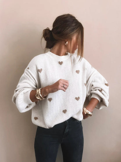 Avora Lyon | pull décontracté à imprimé cœur