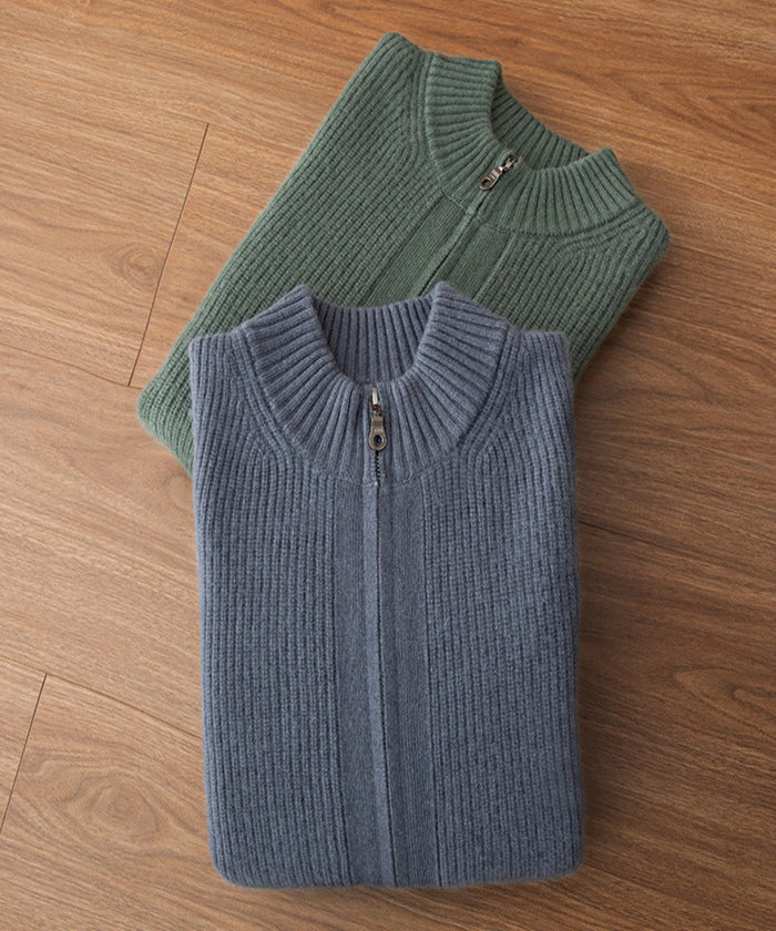 Avora Lyon | Gilet décontracté en cachemire tricoté avec fermeture éclair