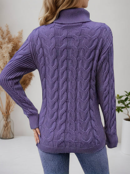 Avora Lyon | Pull à col roulé pour femme avec motif torsadé