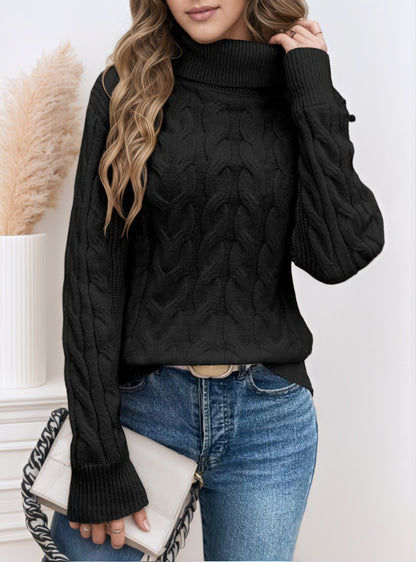 Avora Lyon | Pull à col roulé pour femme avec motif torsadé