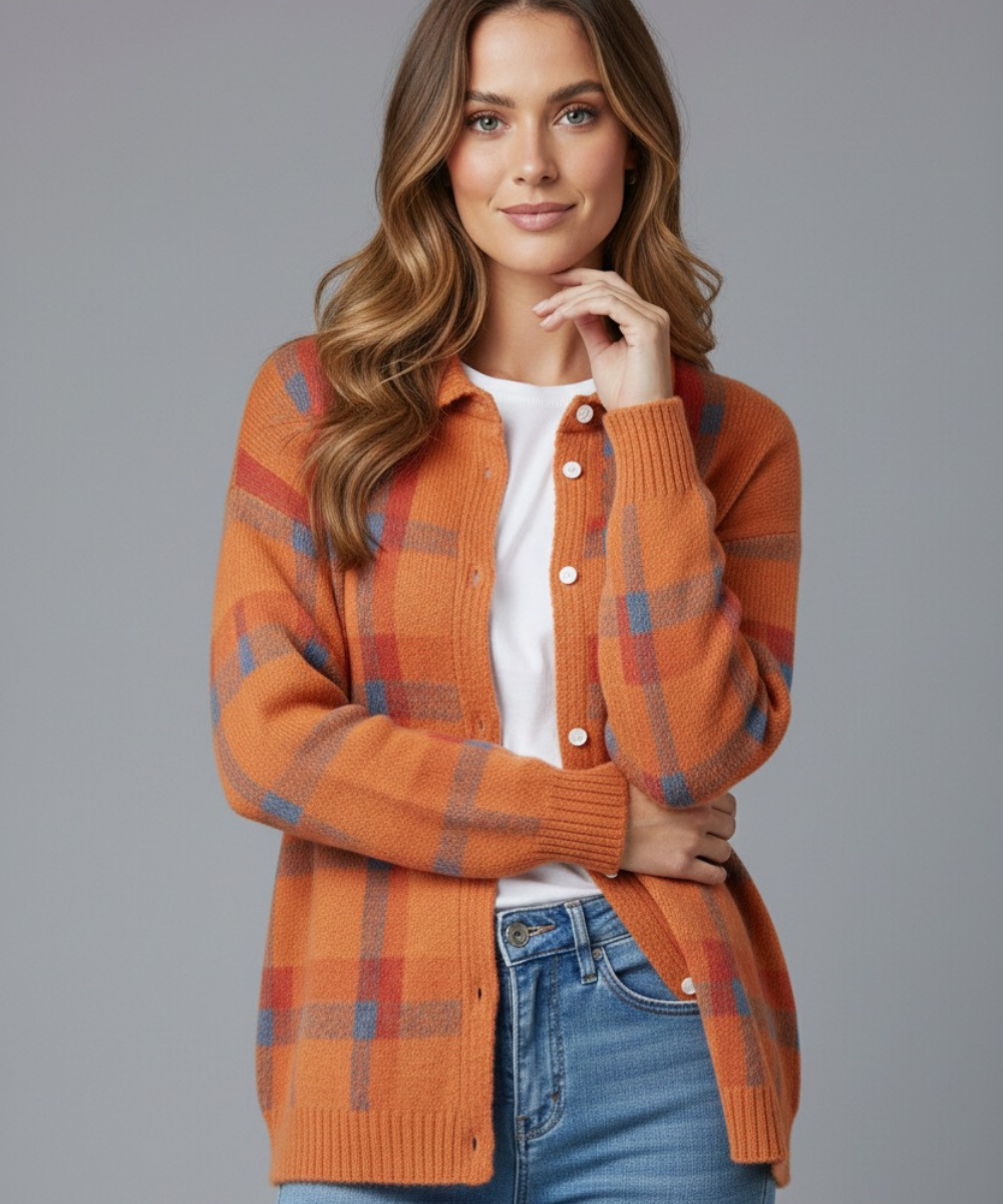 Avora Lyon | Cardigan Doux à Carreaux