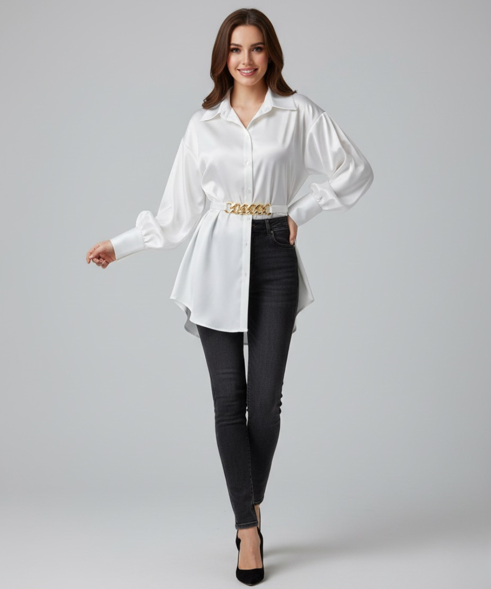 Avora Lyon | blouse à manches bouffantes et ceinture