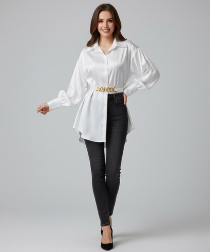 Avora Lyon | blouse à manches bouffantes et ceinture