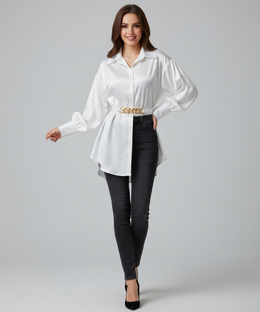 Avora Lyon | blouse à manches bouffantes et ceinture