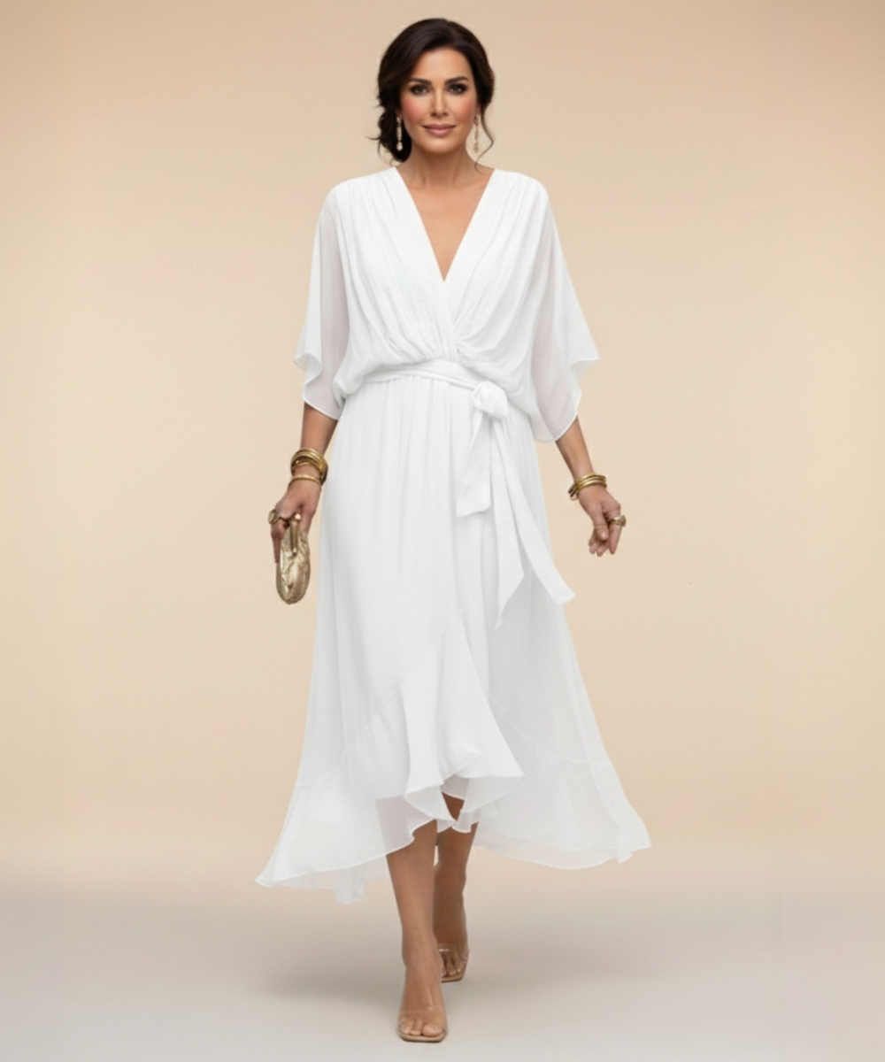 Avora Lyon | Robe en chiffon à décolleté V