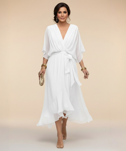Avora Lyon | Robe en chiffon à décolleté V