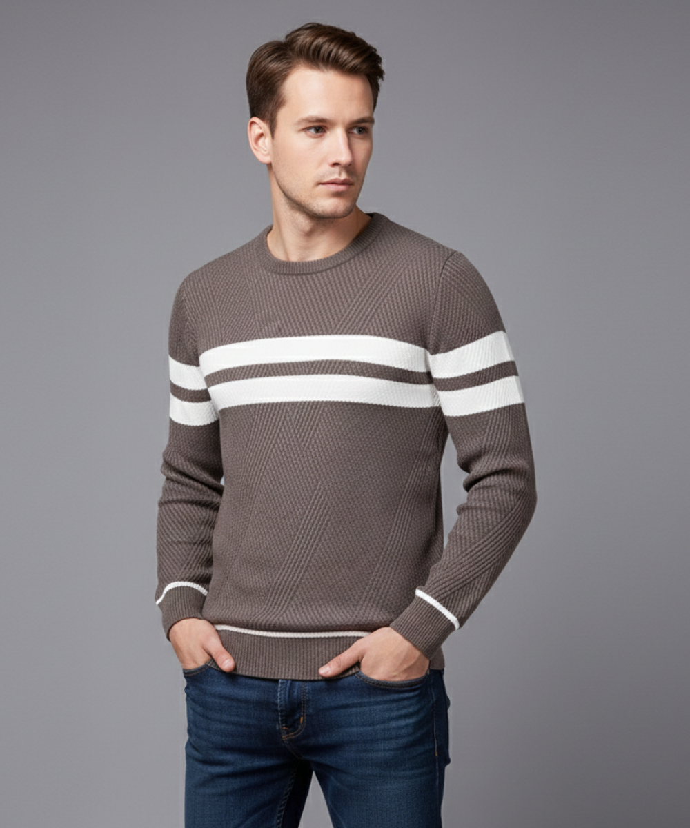 Avora Lyon | Pull rayé décontracté pour hommes