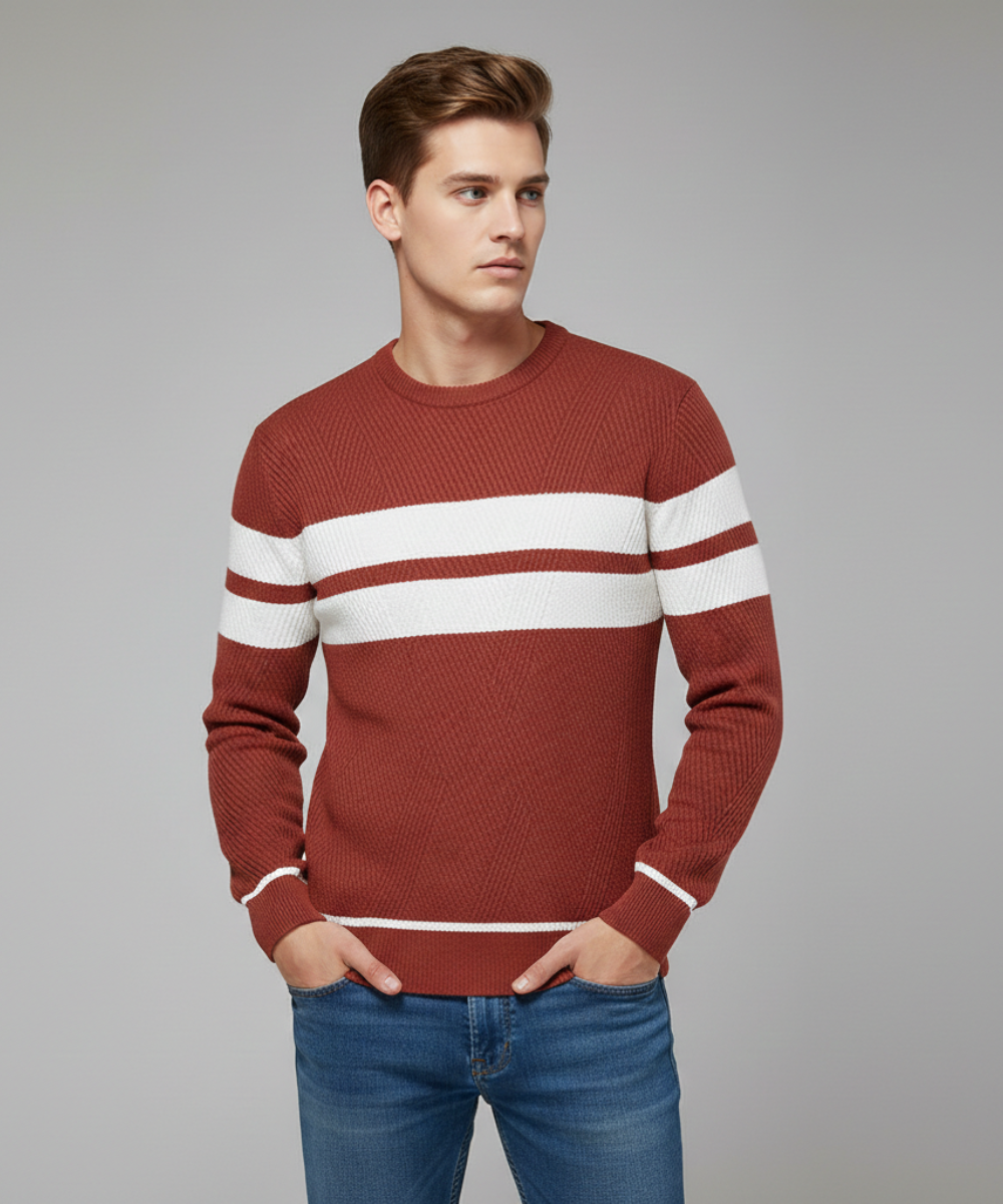 Avora Lyon | Pull rayé décontracté pour hommes