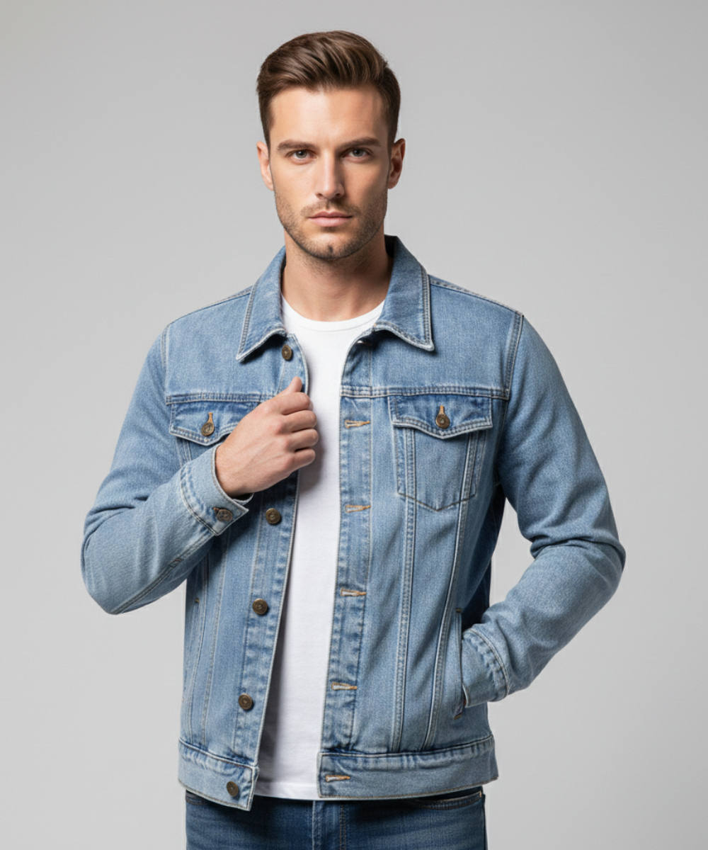Avora Lyon | Veste en jean homme coupe slim décontractée