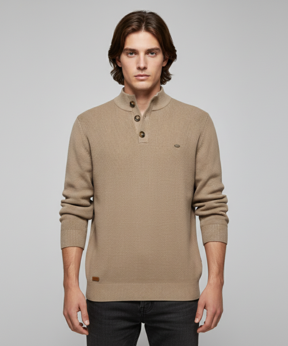 Avora Lyon | Avora Lyon | Pull homme décontracté et tendance à manches longues avec fermeture à bouton