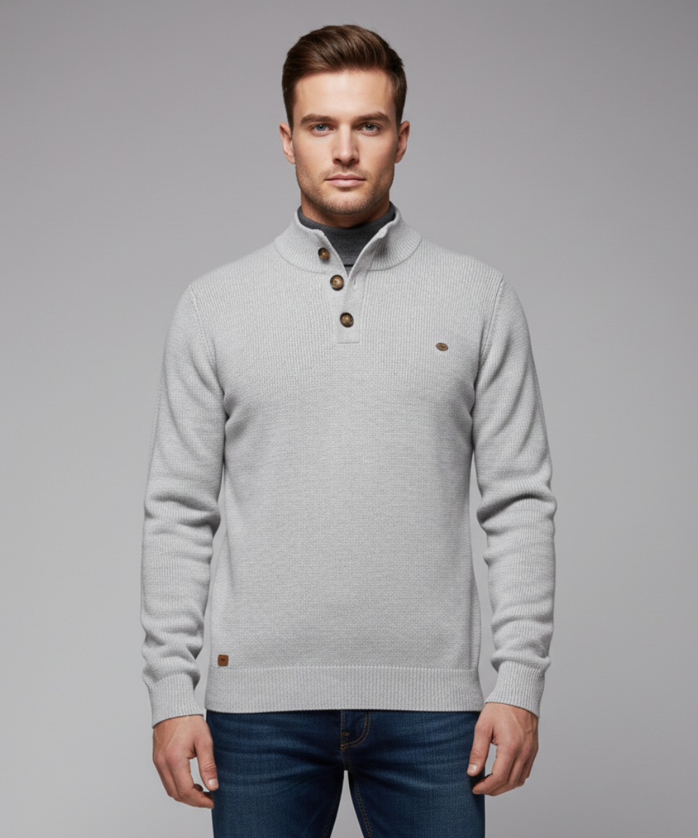 Avora Lyon | Avora Lyon | Pull homme décontracté et tendance à manches longues avec fermeture à bouton