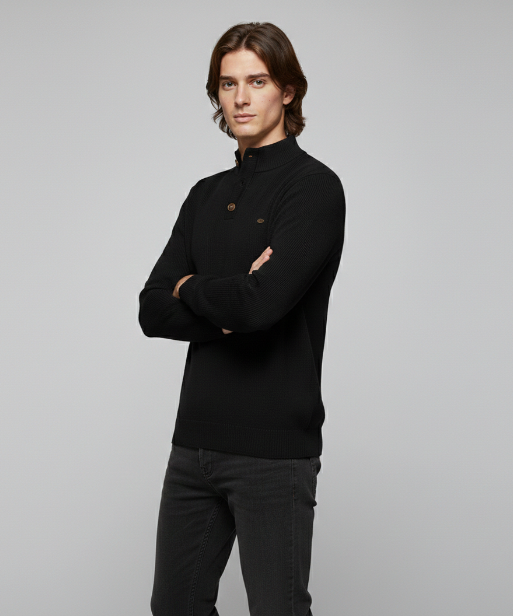 Avora Lyon | Avora Lyon | Pull homme décontracté et tendance à manches longues avec fermeture à bouton