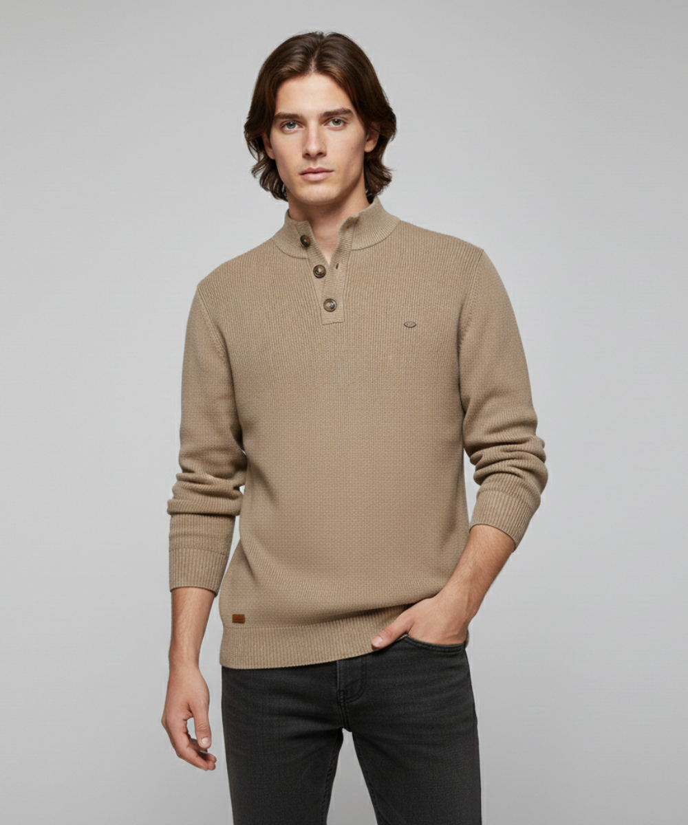 Avora Lyon | Avora Lyon | Pull homme décontracté et tendance à manches longues avec fermeture à bouton