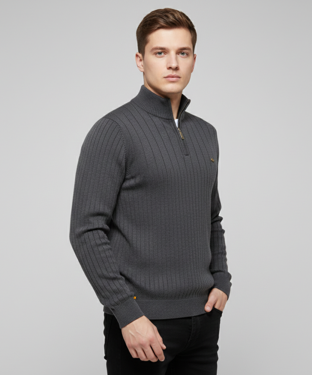 Avora Lyon | Pull homme à col montant et demi-zip