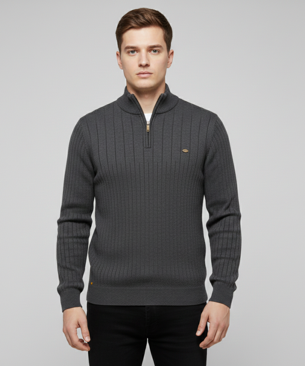 Avora Lyon | Pull homme à col montant et demi-zip