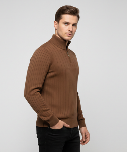 Avora Lyon | Pull homme à col montant et demi-zip