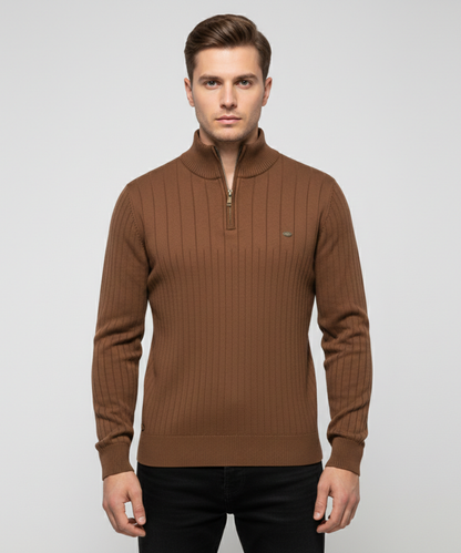 Avora Lyon | Pull homme à col montant et demi-zip