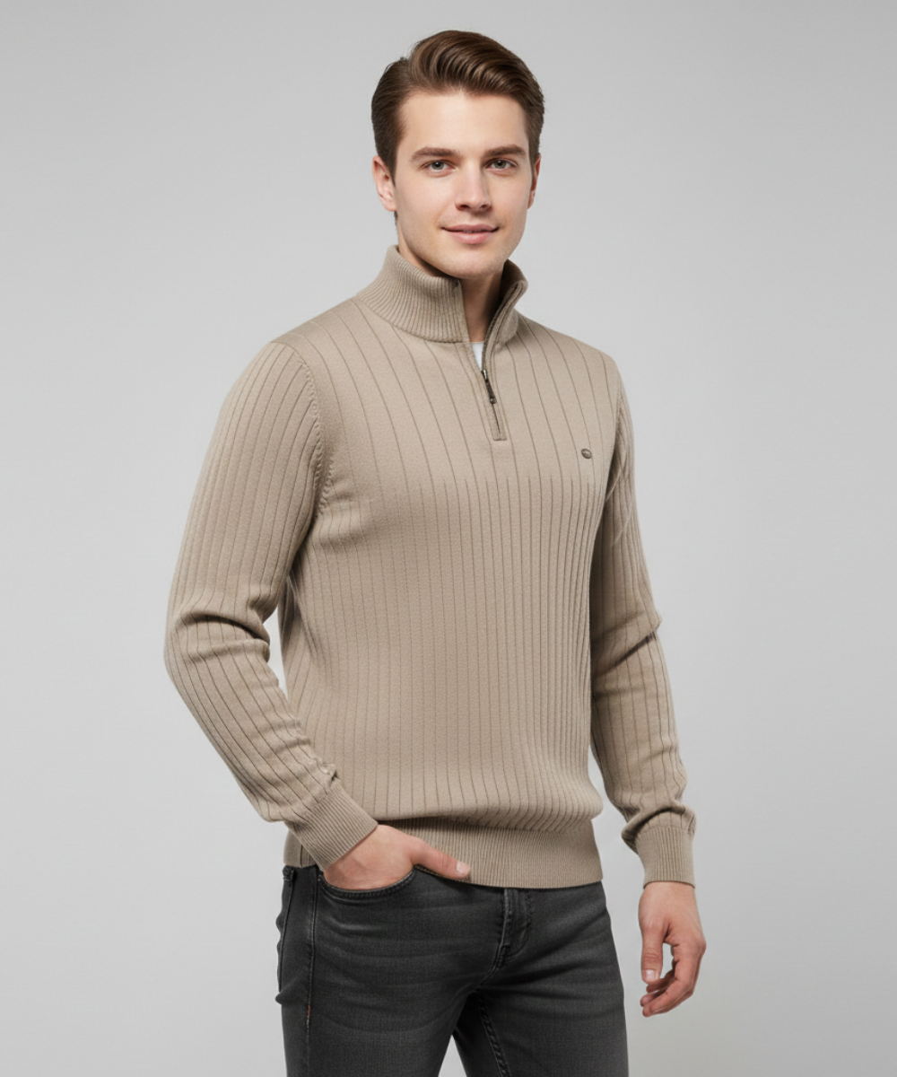 Avora Lyon | Pull homme à col montant et demi-zip