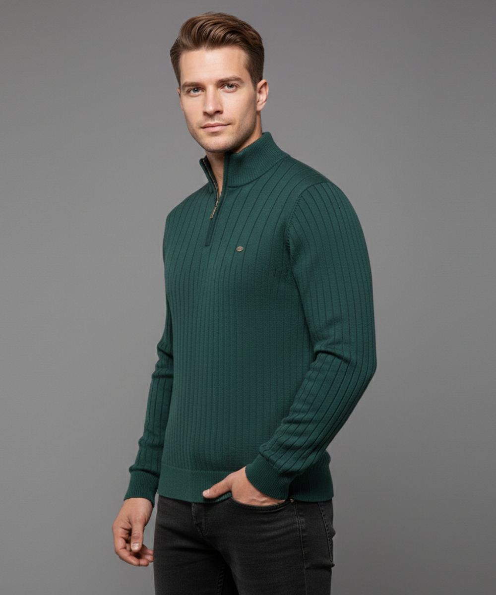 Avora Lyon | Pull homme à col montant et demi-zip