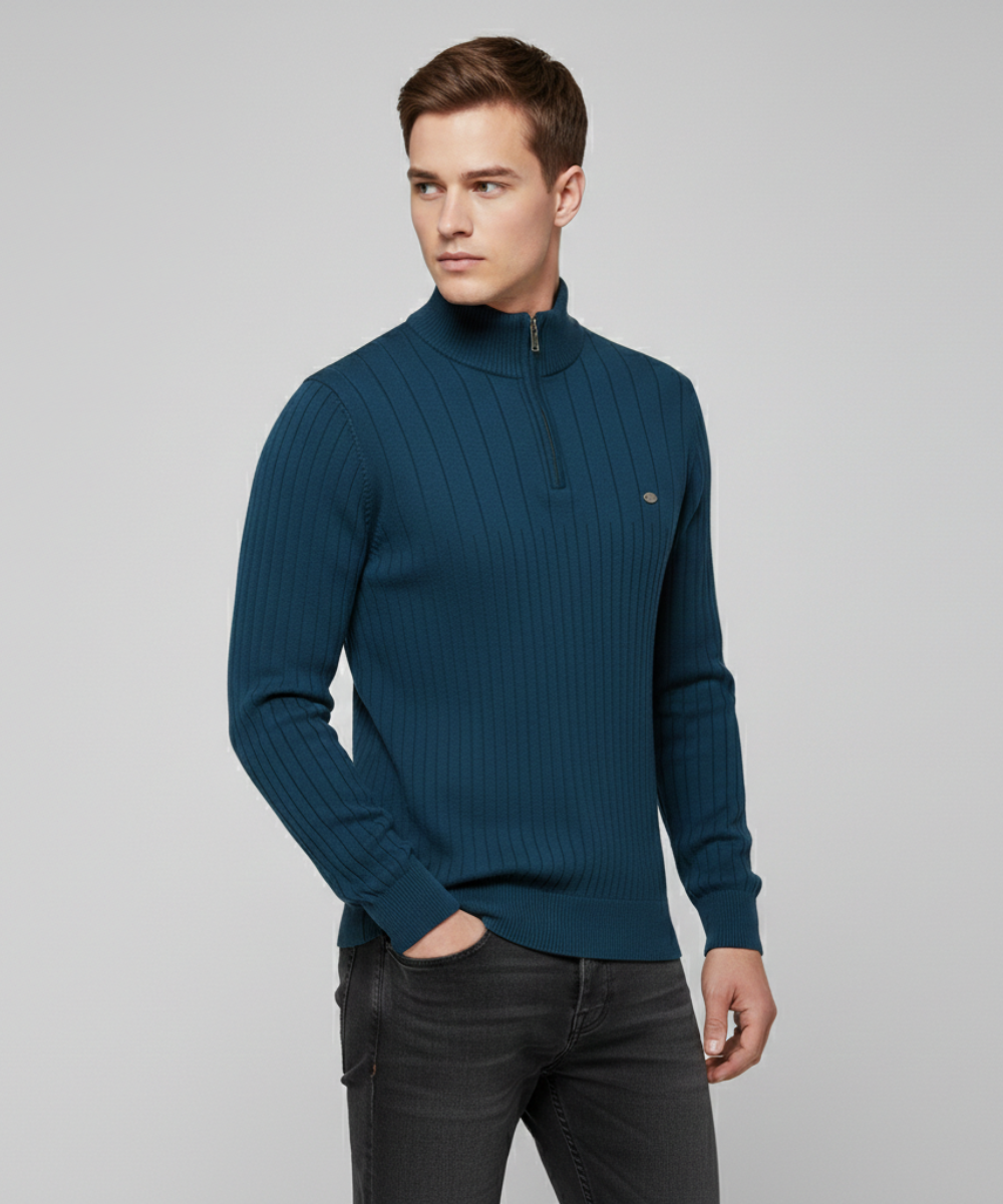 Avora Lyon | Pull homme à col montant et demi-zip