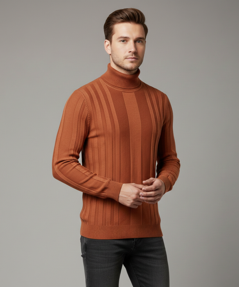 Avora Lyon | Pull à col roulé rayé pour homme