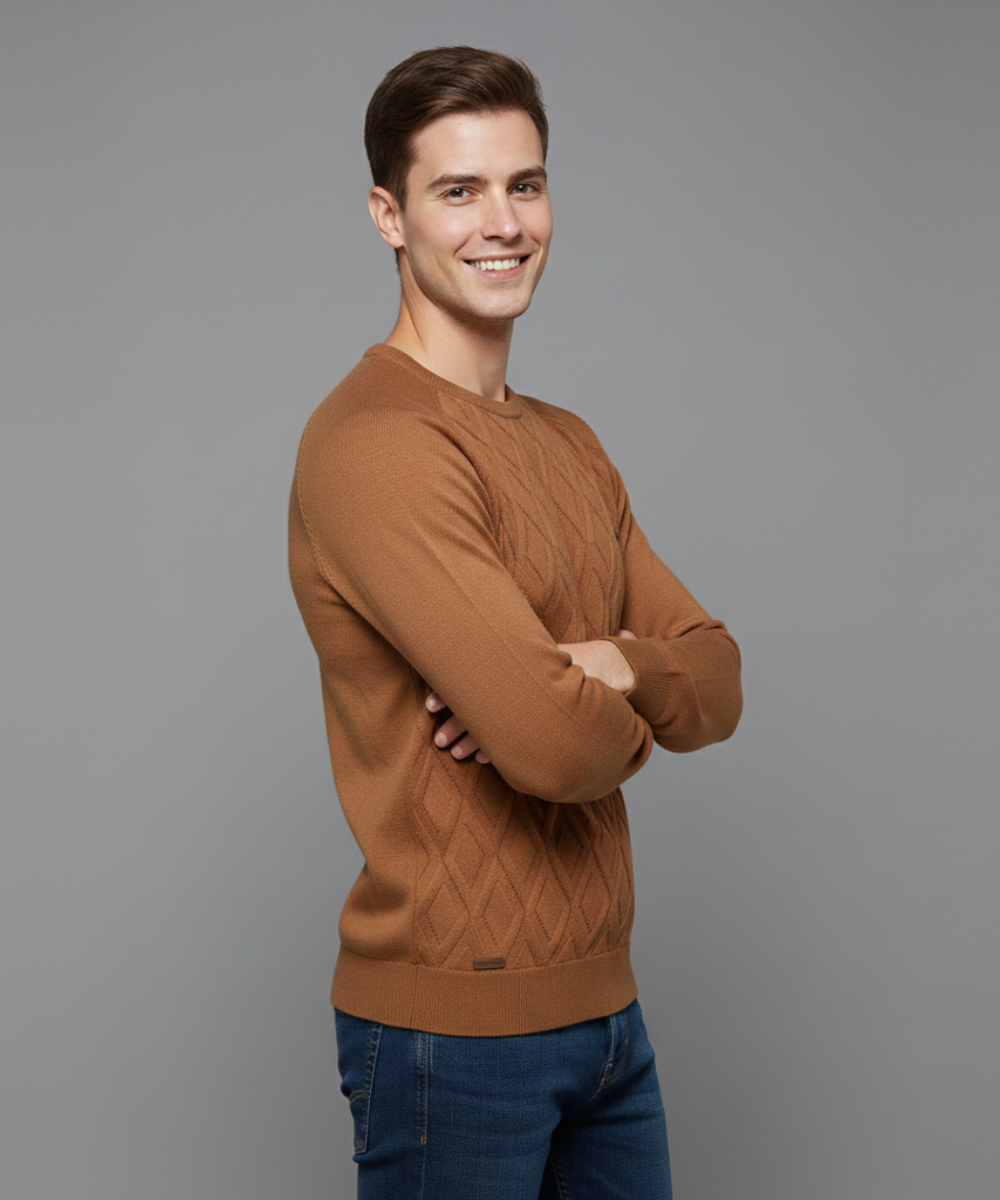 Avora Lyon | Pull homme à motif losanges