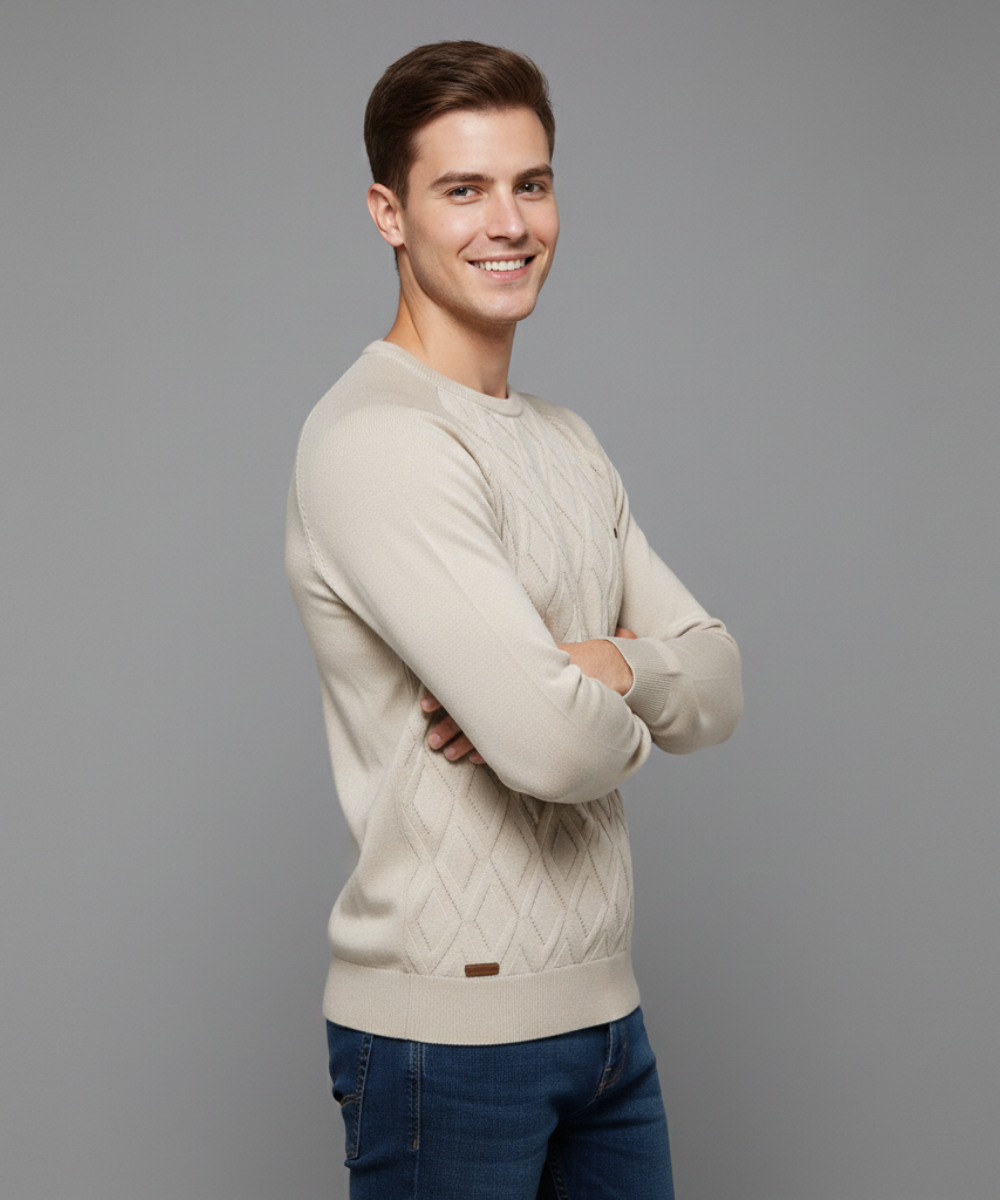 Avora Lyon | Pull homme à motif losanges