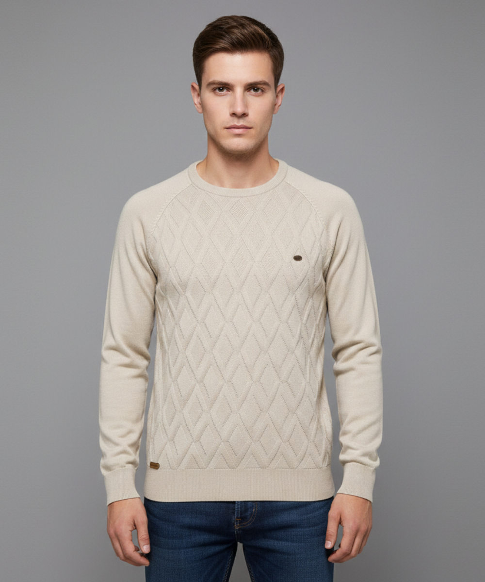 Avora Lyon | Pull homme à motif losanges