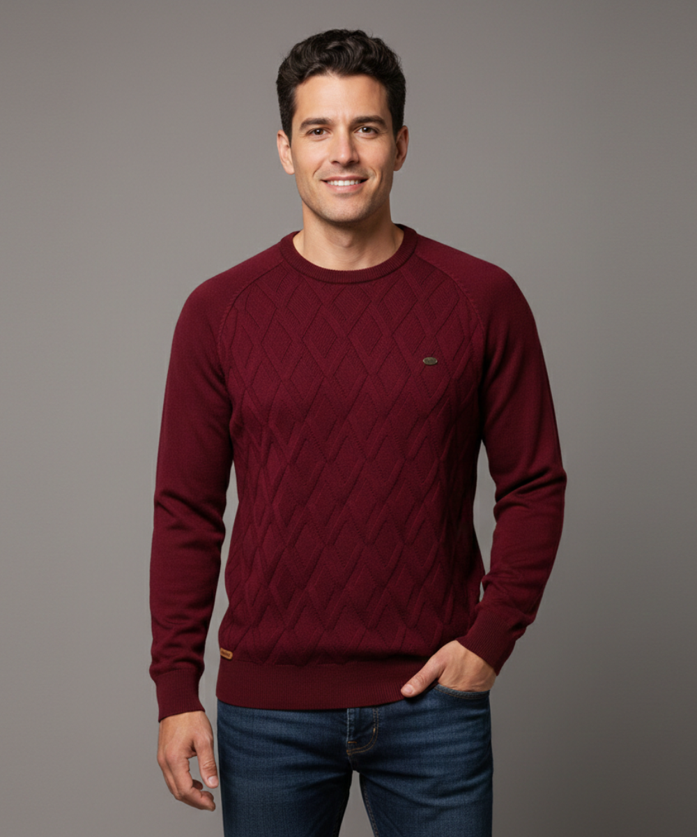 Avora Lyon | Pull homme à motif losanges