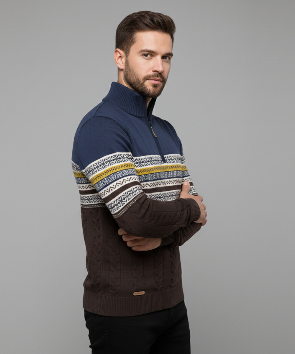 Avora Lyon | Pull Nordic Heritage à Demi-Zip