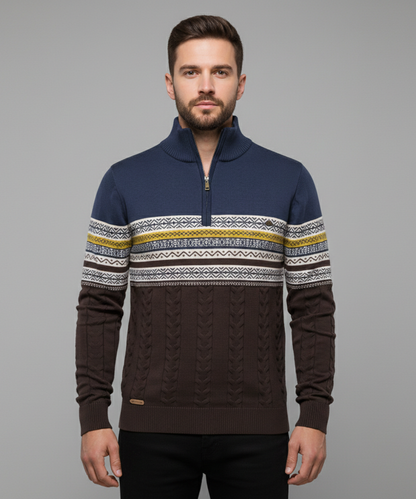 Avora Lyon | Pull Nordic Heritage à Demi-Zip