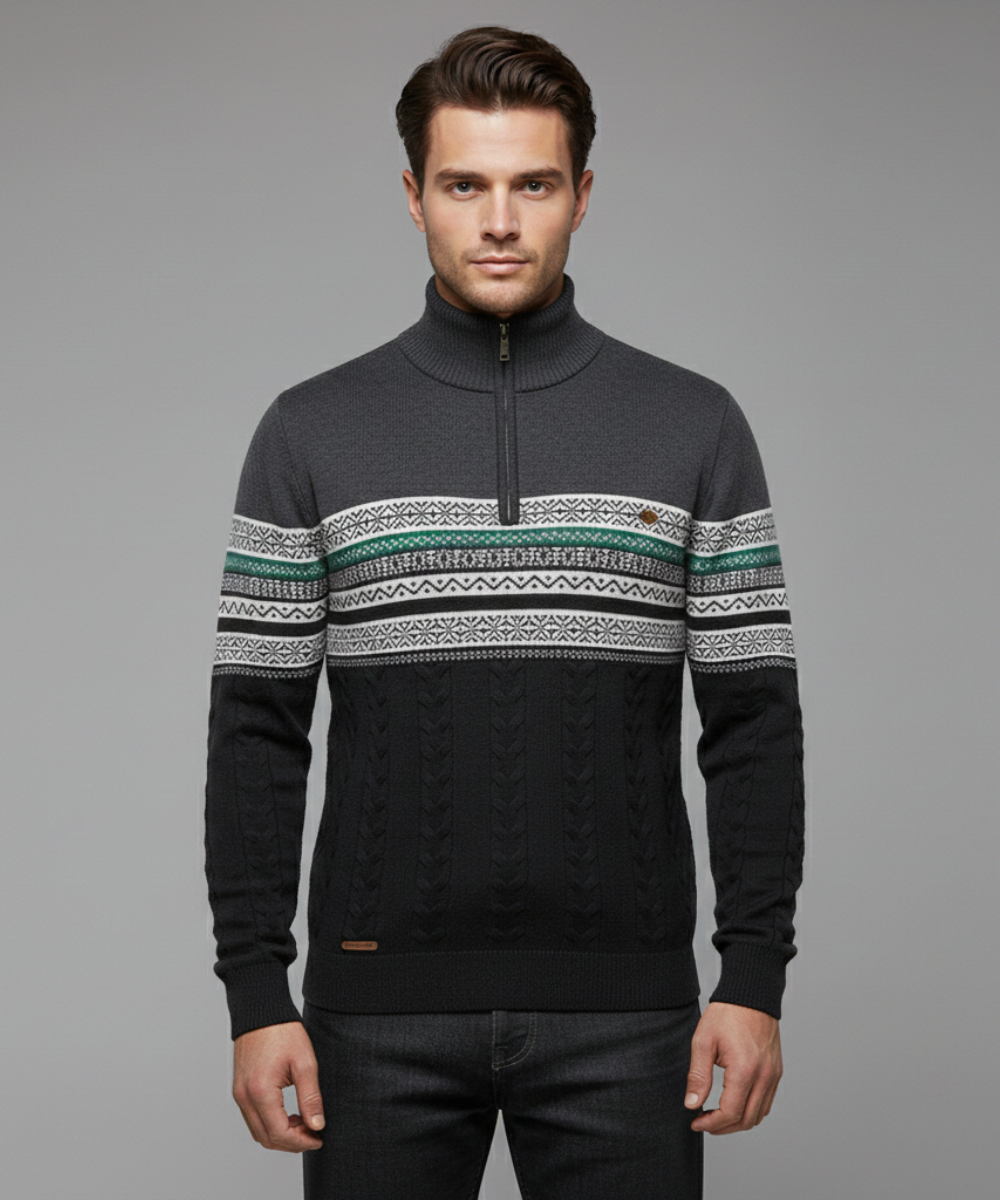 Avora Lyon | Pull Nordic Heritage à Demi-Zip