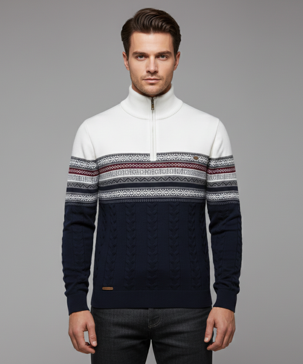 Avora Lyon | Pull Nordic Heritage à Demi-Zip