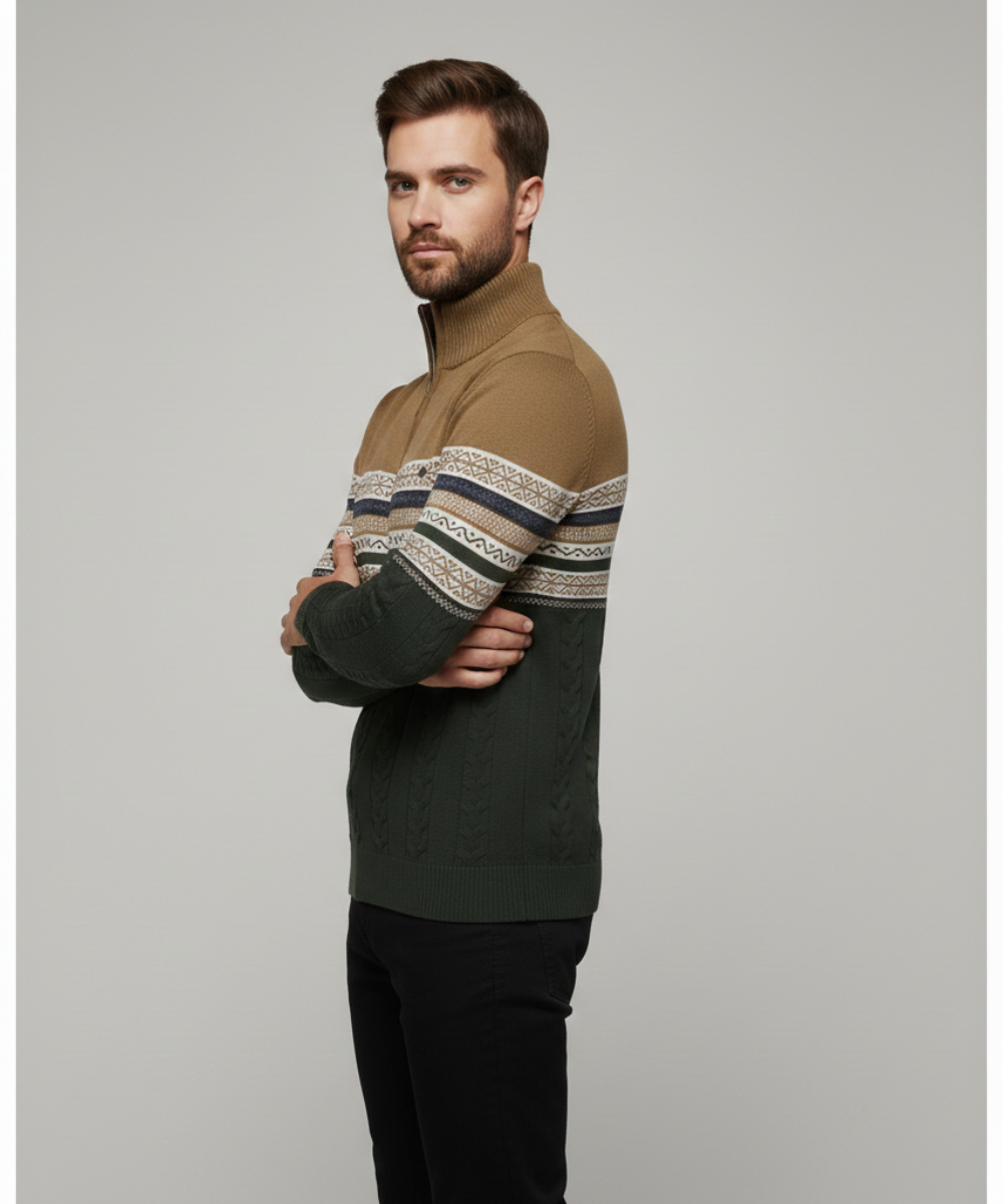 Avora Lyon | Pull Nordic Heritage à Demi-Zip