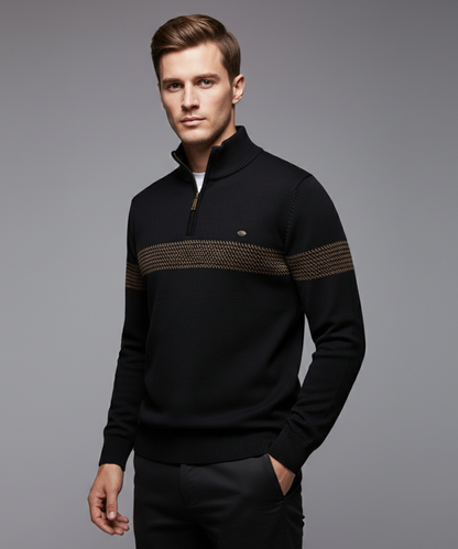 Avora Lyon | Pull zippé pour homme avec détails à rayures